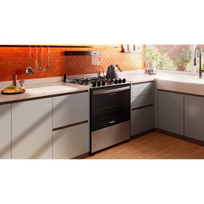 Imagem de Fogão Brastemp 5 Bocas Cor Inox Com Turbo Chama - BFS5GDR