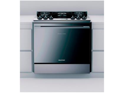 Imagem de Fogão Brastemp 5 Bocas De Embutir Cor Inox Com Mesa De Vidro E Touch Timer Com Autodesligamento - BYS5VCR 220v