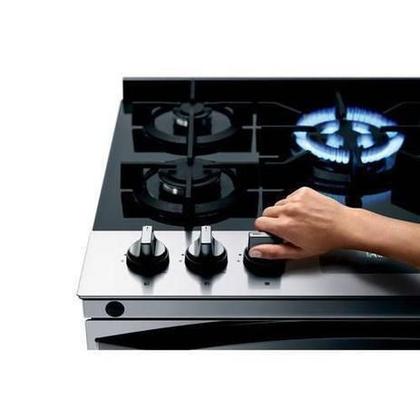 Imagem de Fogão Brastemp 5 Bocas De Embutir Cor Inox Com Mesa De Vidro E Touch Timer Com Autodesligamento - BYS5VCR 220v