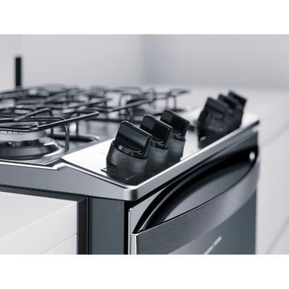 Imagem de Fogão Brastemp 5 Bocas De Embutir Cor Inox Com Turbo Chama E Touch Timer - BYS5PCR