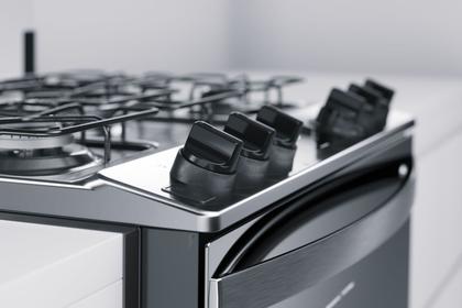 Imagem de Fogão Brastemp 5 Bocas De Embutir Cor Inox Com Turbo Chama E Touch Timer - BYS5PCR