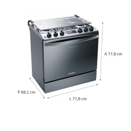 Imagem de Fogão Brastemp 5 Bocas De Embutir Cor Inox Com Turbo Chama E Touch Timer - BYS5PCR