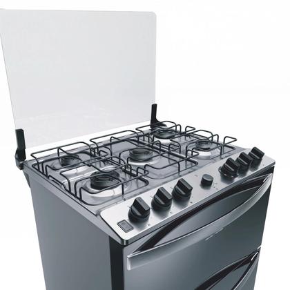 Imagem de Fogão Brastemp 5 Bocas Duplo Forno Cor Inox Com Botões Removíveis e Exclusivo Aro Protetor - BFD5NCR