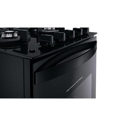 Imagem de Fogão Brastemp Piso 4 Bocas com Mesa de Vidro e Grades Duplas de Ferro Fundido Preto Bivolt BFO4VAE