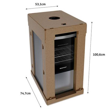 Imagem de Fogão Brastemp Piso 4 Bocas Duas Prateleiras Ajustáveis Inox Bivolt BFO4NBR