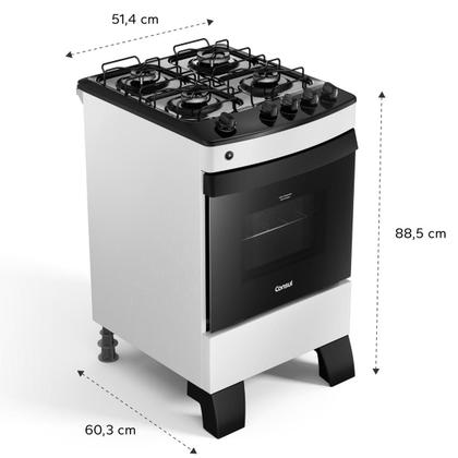 Imagem de Fogão Consul 4 bocas Branco com mesa esmaltada - CFO4ZAB