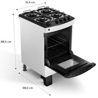 Imagem de Fogão Consul 4 bocas Branco com mesa esmaltada - CFO4ZAB