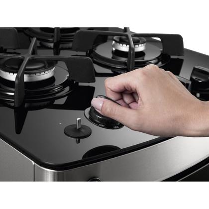 Imagem de Fogão Consul 4 bocas cor Inox com mesa de vidro e grade de ferro fundido - CFO4VAR