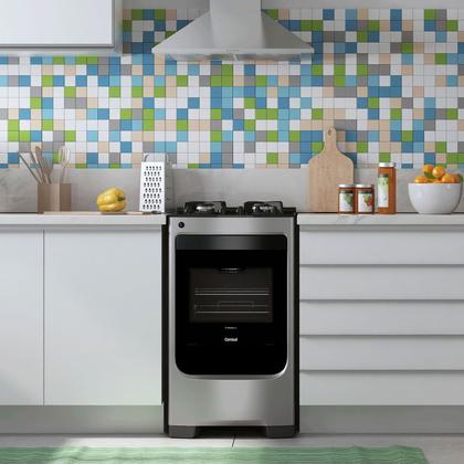 Imagem de Fogão Consul 4 bocas cor Inox com mesa de vidro e grade de ferro fundido - CFO4VAR