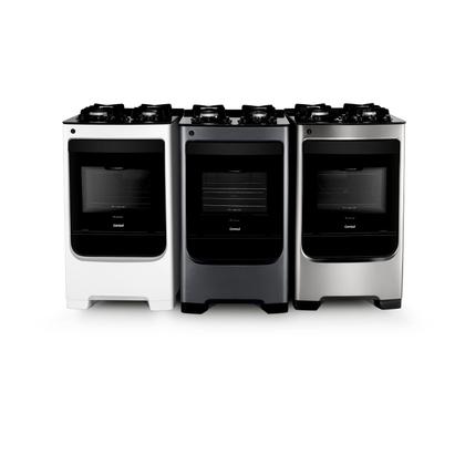 Imagem de Fogão Consul 4 bocas cor Inox com mesa de vidro e grade de ferro fundido - CFO4VAR