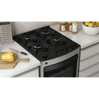 Imagem de Fogão Consul 4 bocas cor Inox com mesa de vidro e grade de ferro fundido - CFO4VAR