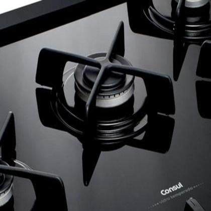 Imagem de Fogão Consul 5 Bocas Com Mesa De Vidro e Trempe De ferro fundido Inox CFS5VAR Bivolt