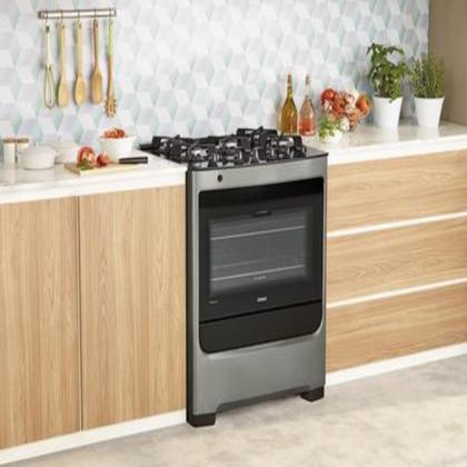 Imagem de Fogão Consul 5 Bocas Com Mesa De Vidro e Trempe De ferro fundido Inox CFS5VAR Bivolt