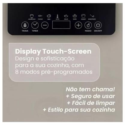 Imagem de Fogão Cooktop 1 Boca Agratto ACKI01I Indução Portátil Painel Touch Preto