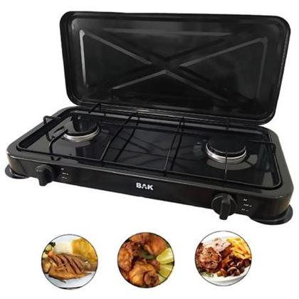 Imagem de Fogão Cooktop 2 Bocas A Gás Camping Portátil fogão Fogareiro