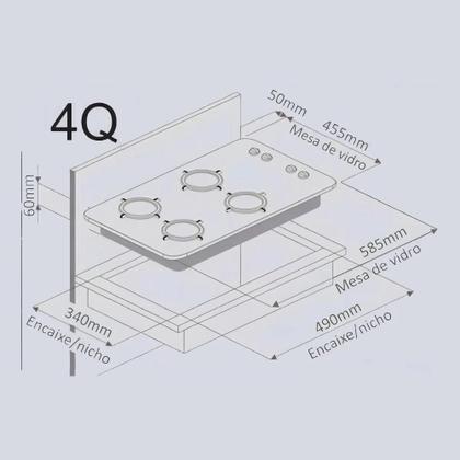 Imagem de Fogao cooktop 4 bc pop preto braslar