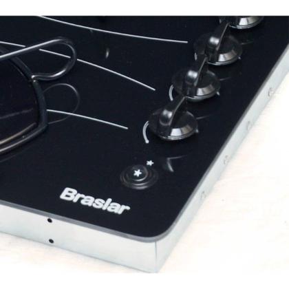 Imagem de Fogão Cooktop 4 Bocas a Gás Ultra Chama 127V/220V Bivolt Acendimento Automático Vidro Temperado Braslar