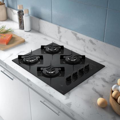 Fogão Cooktop 4 Bocas Mesa Vidro Atlas Agile Up Bivolt Imagem de Fogão Cooktop 4 Bocas Mesa Vidro Atlas Agile Up Bivolt