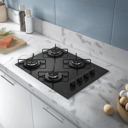 Imagem de Fogão Cooktop 4 Bocas Mesa Vidro Atlas Agile Up Preto Bivolt