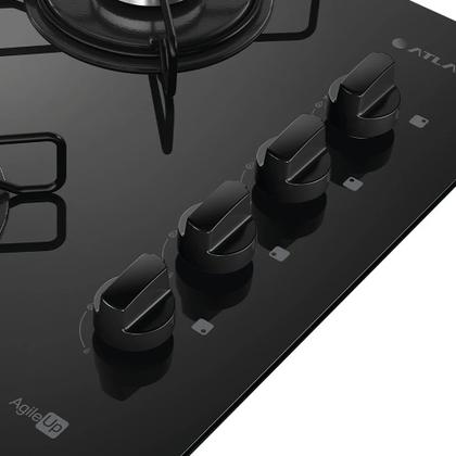 Imagem de Fogão Cooktop 4 Bocas Mesa Vidro Atlas Agile Up Preto Bivolt