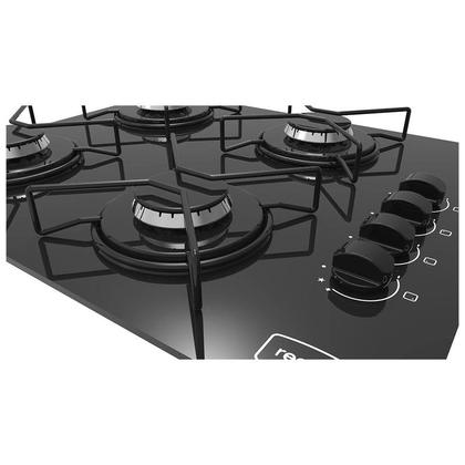 Imagem de Fogão Cooktop 4 Bocas Realce Preto a Gás Reforçado