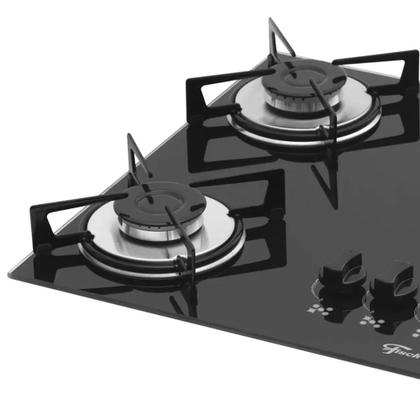 Imagem de Fogão Cooktop 5 Bocas à Gás Fischer Mesa Vidro Preto Bivolt