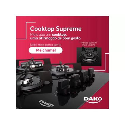 Imagem de Fogão Cooktop 5 Bocas Supreme Dako