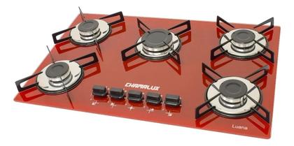 Imagem de Fogão Cooktop 5 Bocas Ultra Chama Bivolt Chamalux - Vermelho