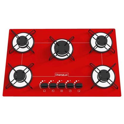 Imagem de Fogão Cooktop 5 Bocas Vermelho + Forno De Eletrico 48 Litros