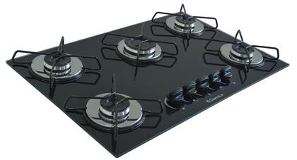 Imagem de Fogão Cooktop À Gás 5 Bocas Chamalar CO Ultra Chama Vidro Bivolt XP