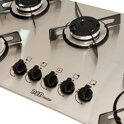 Imagem de Fogão cooktop a gás 5 bocas inox