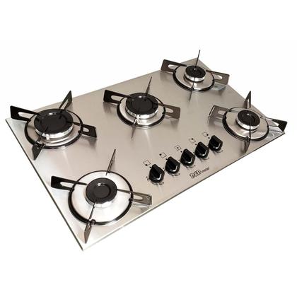 Imagem de Fogão cooktop a gás 5 bocas inox