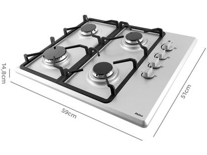 Imagem de Fogão Cooktop Automatico Philco PCT04I 4 bocas à gás Inox - Bivolt 