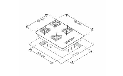 Imagem de Fogão Cooktop Chamalux 4 Bocas Ultra Chama Marrom 127v/220v Trempe de Chapa