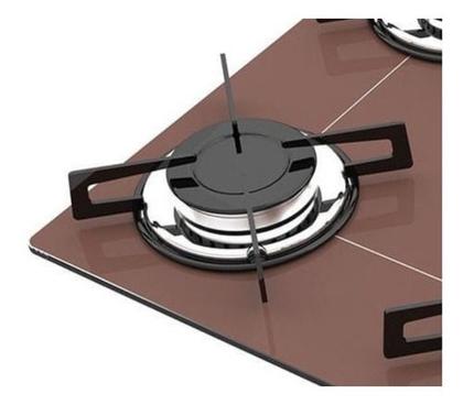 Imagem de Fogão Cooktop Chamalux 4 Bocas Ultra Chama Marrom 127v/220v Trempe de Chapa