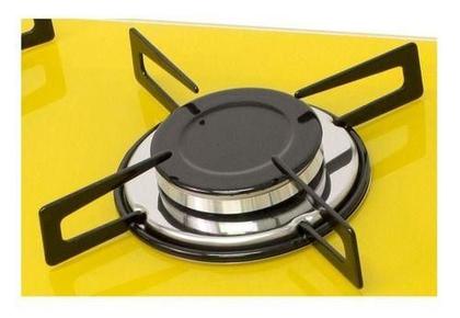 Imagem de Fogão Cooktop Chamalux 5 Bocas Ultra Chama Amarelo 110v/220v Trempe de Chapa