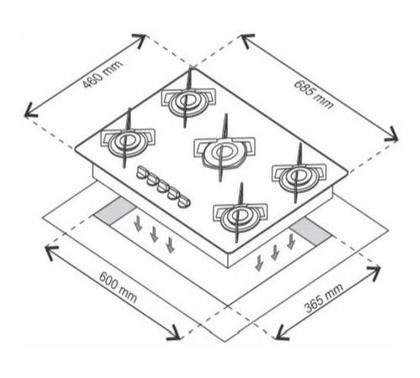 Imagem de Fogão Cooktop Chamalux 5 Bocas Ultra Chama Verde Água 110/220 Trempe de Chapa