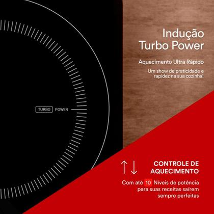 Imagem de Fogão Cooktop de Indução 1 Boca Portátil Preto 2000w Cheff Gourmet ECI01PPB Bivolt - Eos