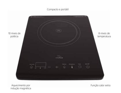Imagem de Fogão Cooktop De Indução 1 Boca Portátil Smart Touch CI01 220V