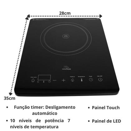 Imagem de Fogão Cooktop De Indução 1 Boca Portátil Smart Touch Mimo Style