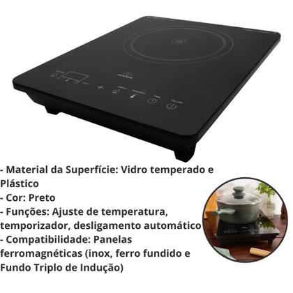 Imagem de Fogão Cooktop De Indução 1 Boca Portátil Smart Touch Mimo Style