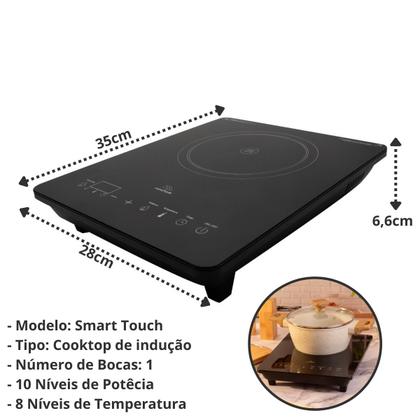 Imagem de Fogão Cooktop De Indução 1 Boca Portátil Smart Touch Mimo Style