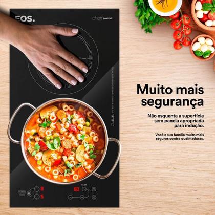 Imagem de Fogão Cooktop De Indução 2 Bocas Portátil Preto 4000W Cheff Gourmet ECI02EP 220V - EOS