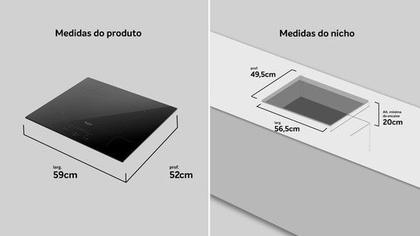 Imagem de Fogão Cooktop de Indução 4 Bocas Dako Supreme com Trava de Segurança Preto 220V