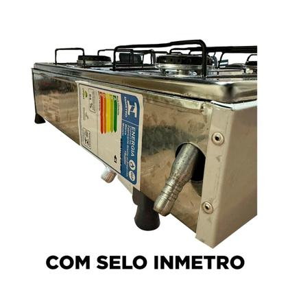Imagem de Fogão Cooktop De Mesa Portátil A Gás 4 Bocas Braslar