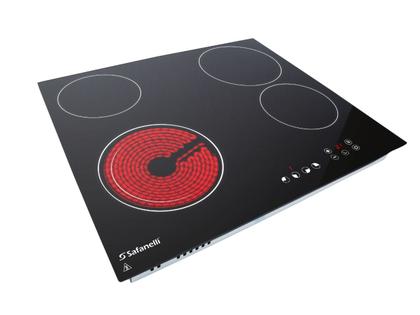 Imagem de Fogão Cooktop Elétrico 4 Bocas Touch Vitrocerâmica 220V Safanelli