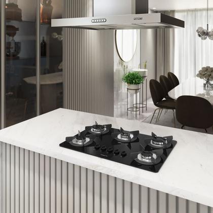 Imagem de Fogão Cooktop Elétrico 5 Bocas Mesa em Vidro - Safe - Fogatti