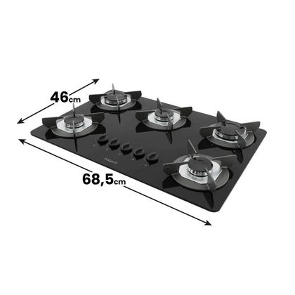 Imagem de Fogão Cooktop Elétrico 5 Bocas Mesa em Vidro - Safe - Fogatti