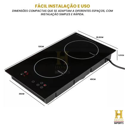 Imagem de Fogão Cooktop Elétrico Chef Express De Indução Vitrocerâmica 3500w 2 Bocas Linha Premium