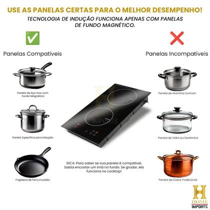 Imagem de Fogão Cooktop Elétrico Chef Express De Indução Vitrocerâmica 3500w 2 Bocas Linha Premium